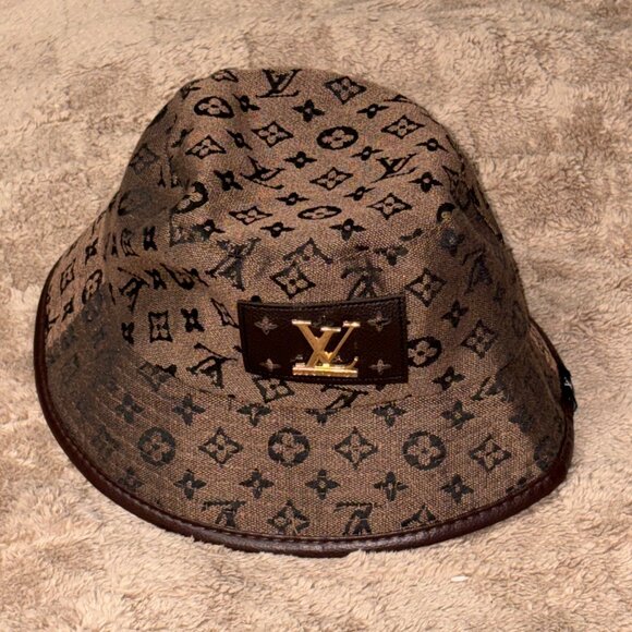 NWT New Louis Vuitton LV Monogram Bucket Hat Brown/Black Designer Logo O/S - Picture 11 of 13